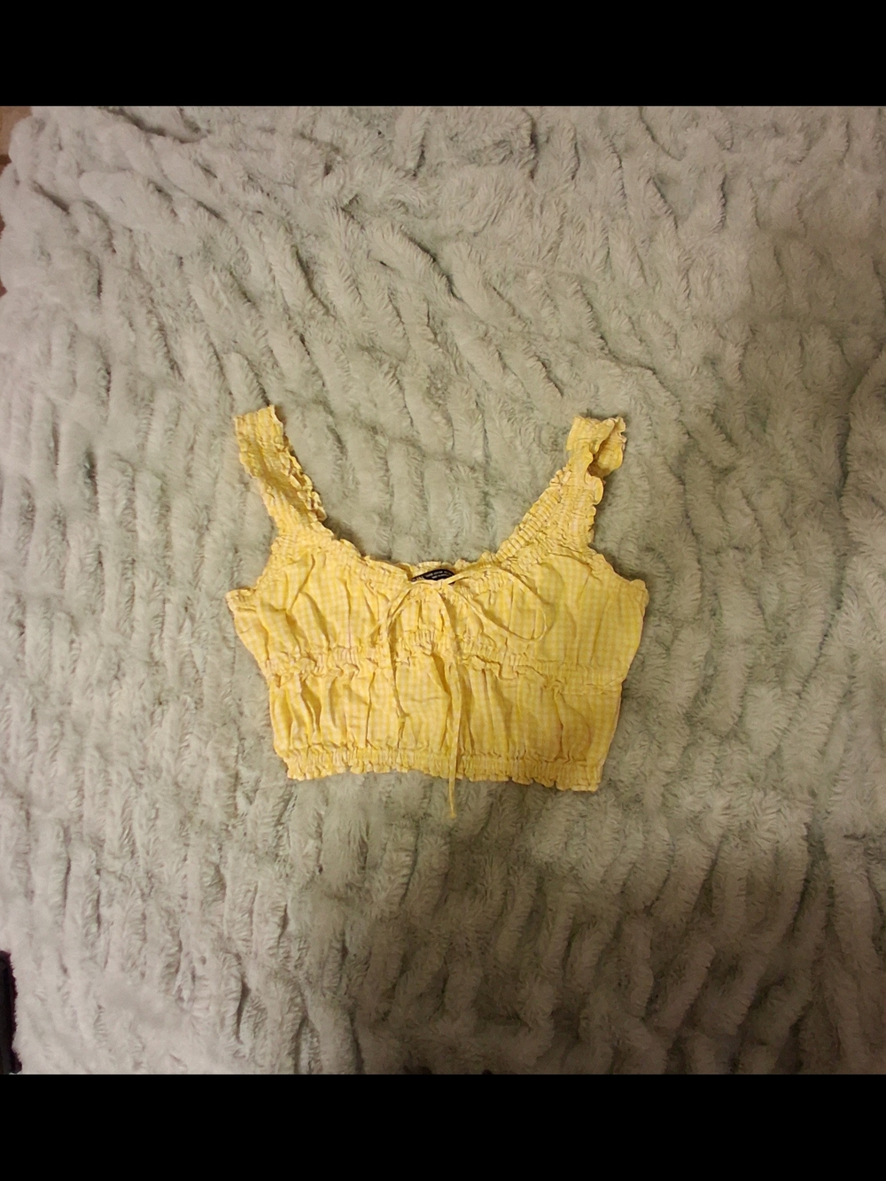 Zara Ruffled Textured Crop Top - Picture 2 of 7